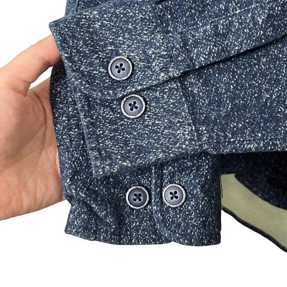 Freedom Foundry Flannel Shirt Navy Heather Button Top Men’s Size Medium Collared - Picture 9 of 13